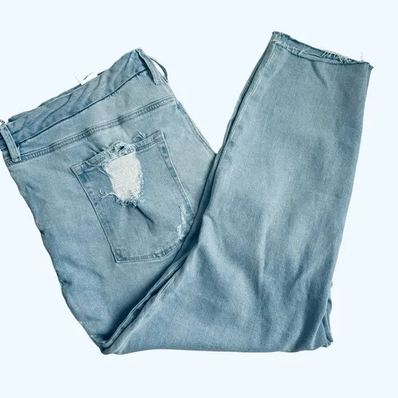Good American Good Legs Ripped Crop Skinny Jeans in Indigo 148 Plus Size 22