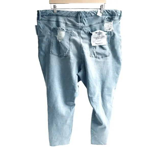 Good American Good Legs Ripped Crop Skinny Jeans in Indigo 148 Plus Size 22