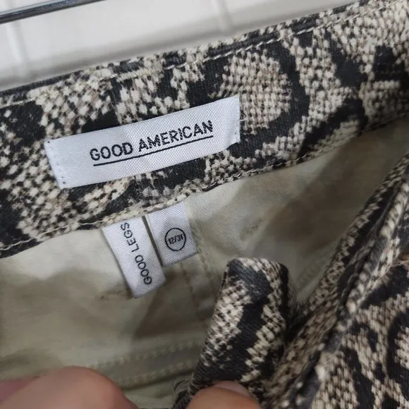 Good American Womens Jeans Good Legs Snake Print High Rise Skinny Pants Size 12