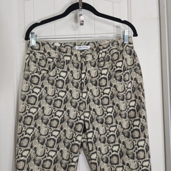 Good American Womens Jeans Good Legs Snake Print High Rise Skinny Pants Size 12