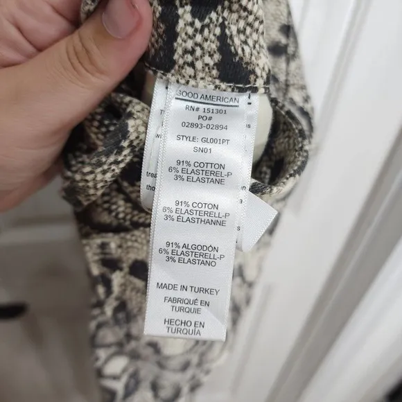 Good American Womens Jeans Good Legs Snake Print High Rise Skinny Pants Size 12