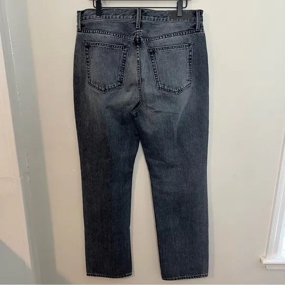 GRLFRND- Mica Straight Leg Jeans in Black Smoke Classic Denim