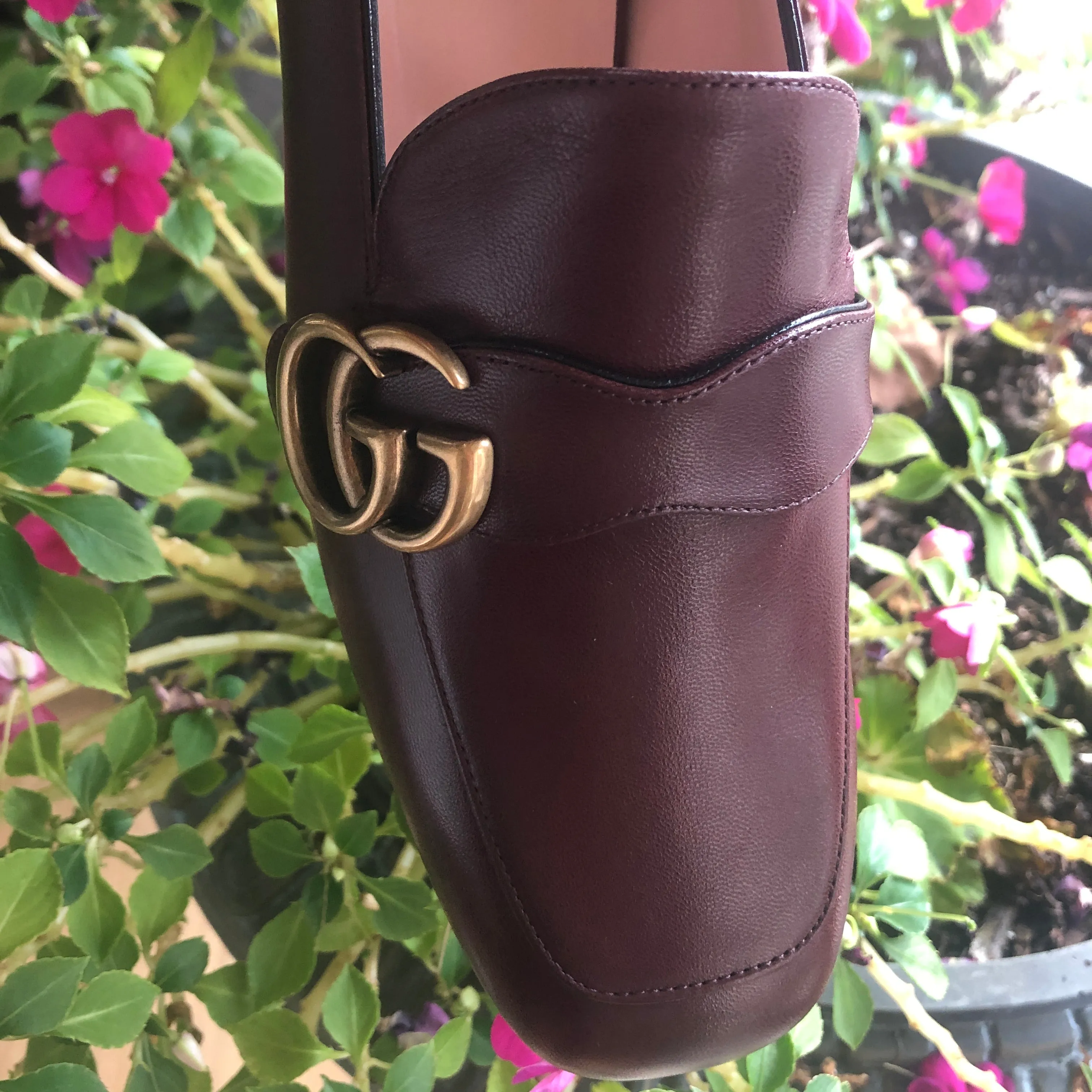 Gucci GG Leather Loafers in Vintage Bordeaux