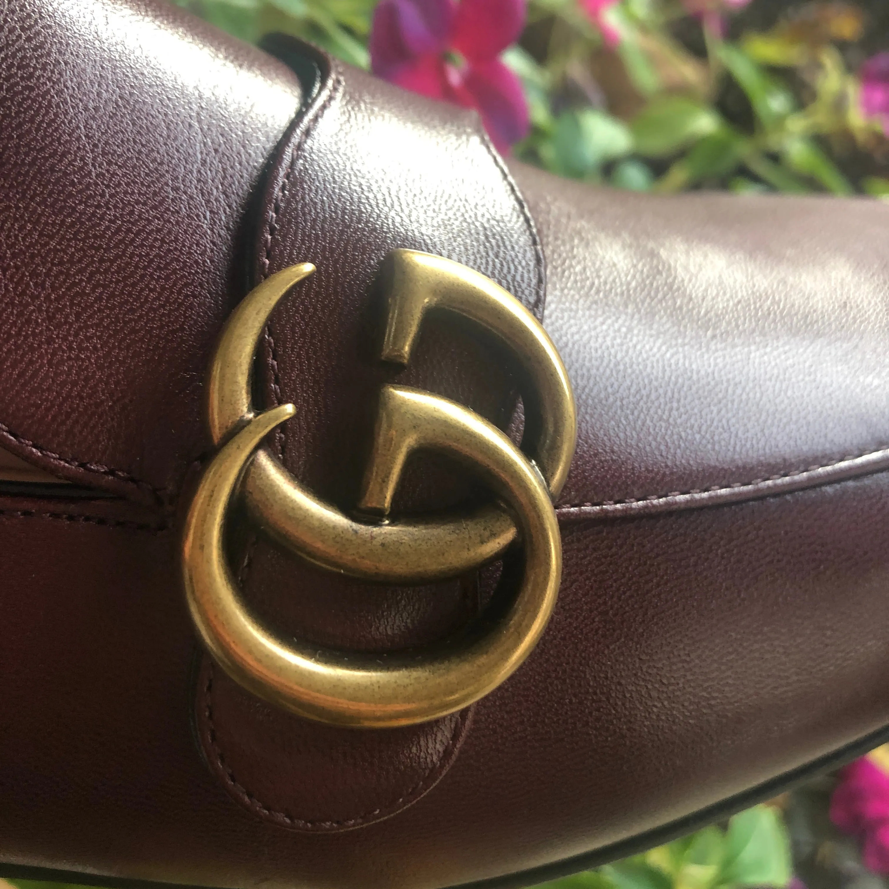 Gucci GG Leather Loafers in Vintage Bordeaux