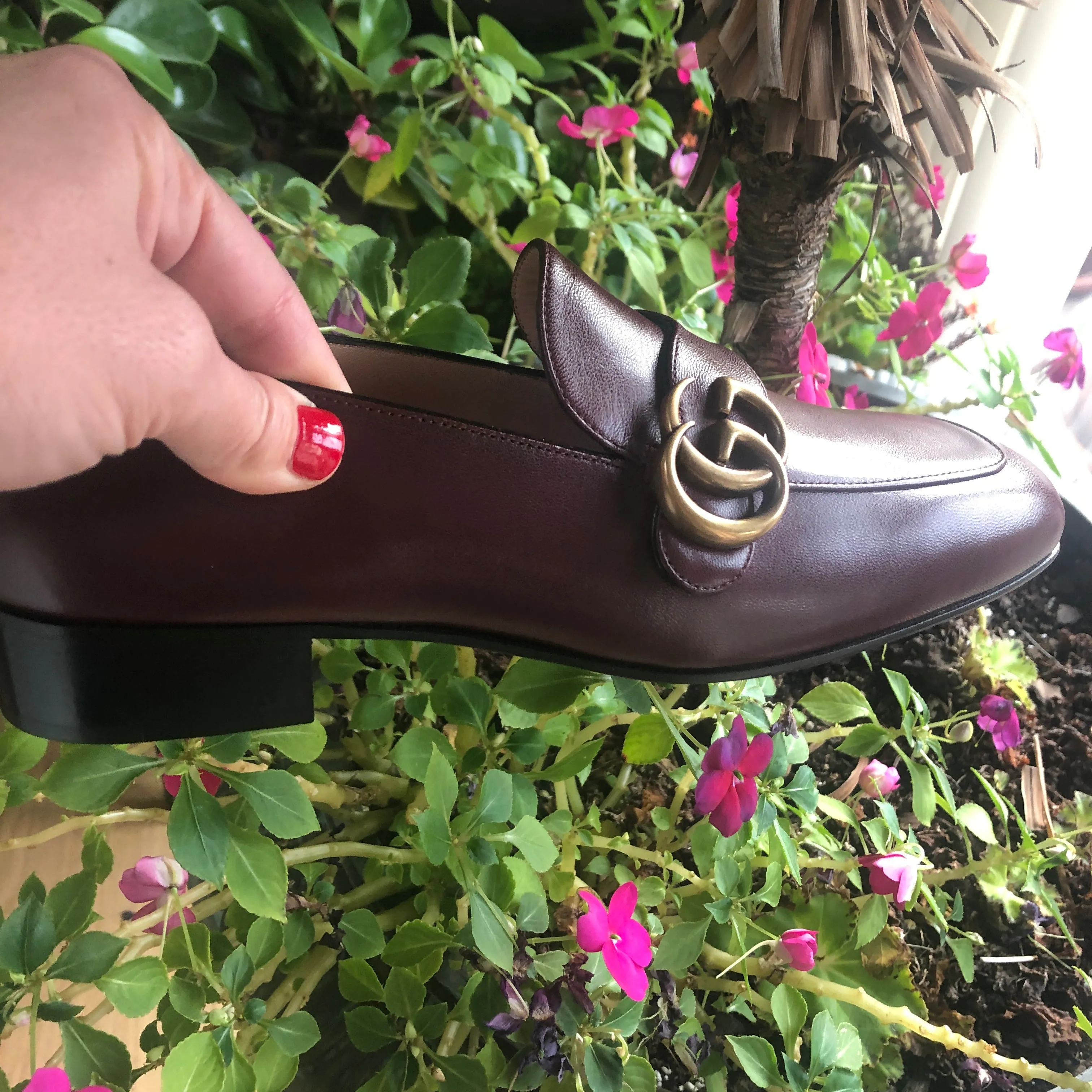 Gucci GG Leather Loafers in Vintage Bordeaux