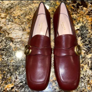 Gucci GG Leather Loafers in Vintage Bordeaux
