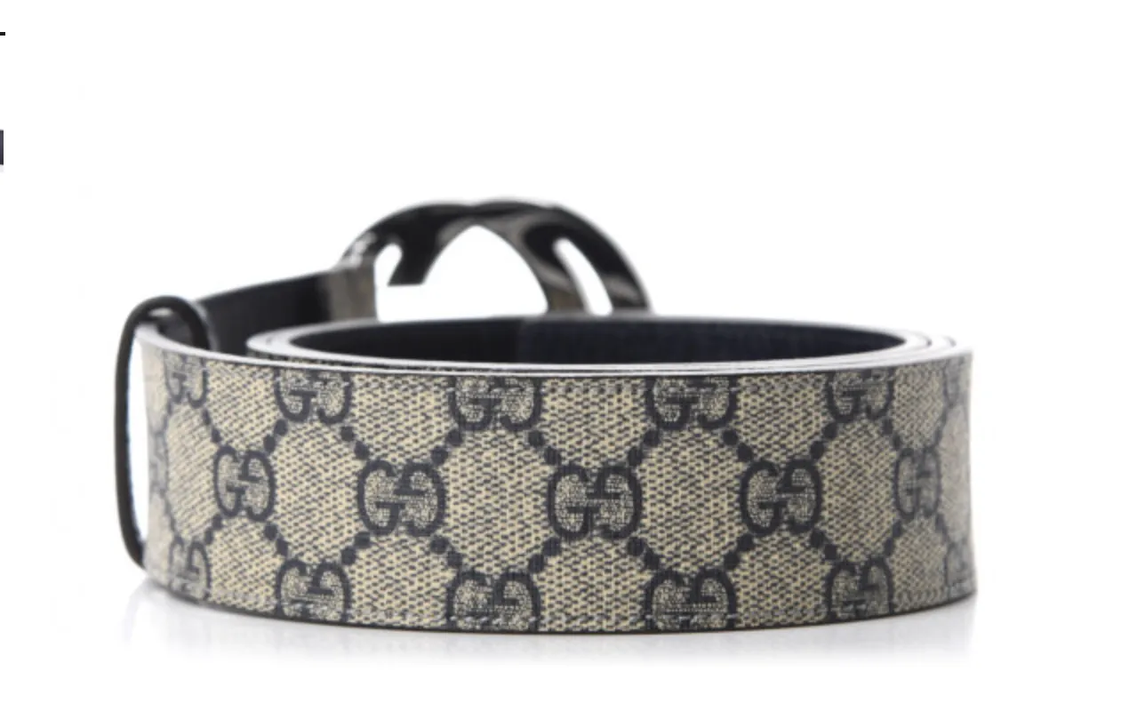 GUCCI GG Supreme Monogram Interlocking G Belt in Navy