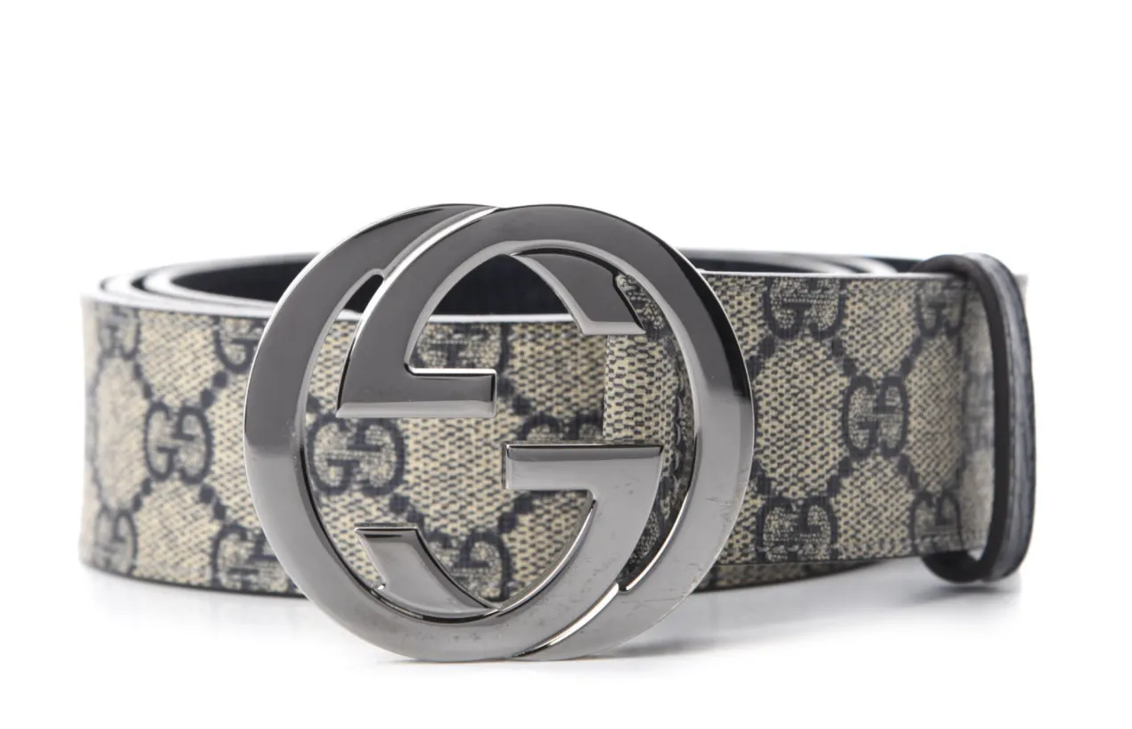 GUCCI GG Supreme Monogram Interlocking G Belt in Navy