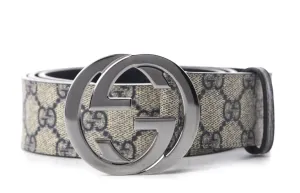 GUCCI GG Supreme Monogram Interlocking G Belt in Navy