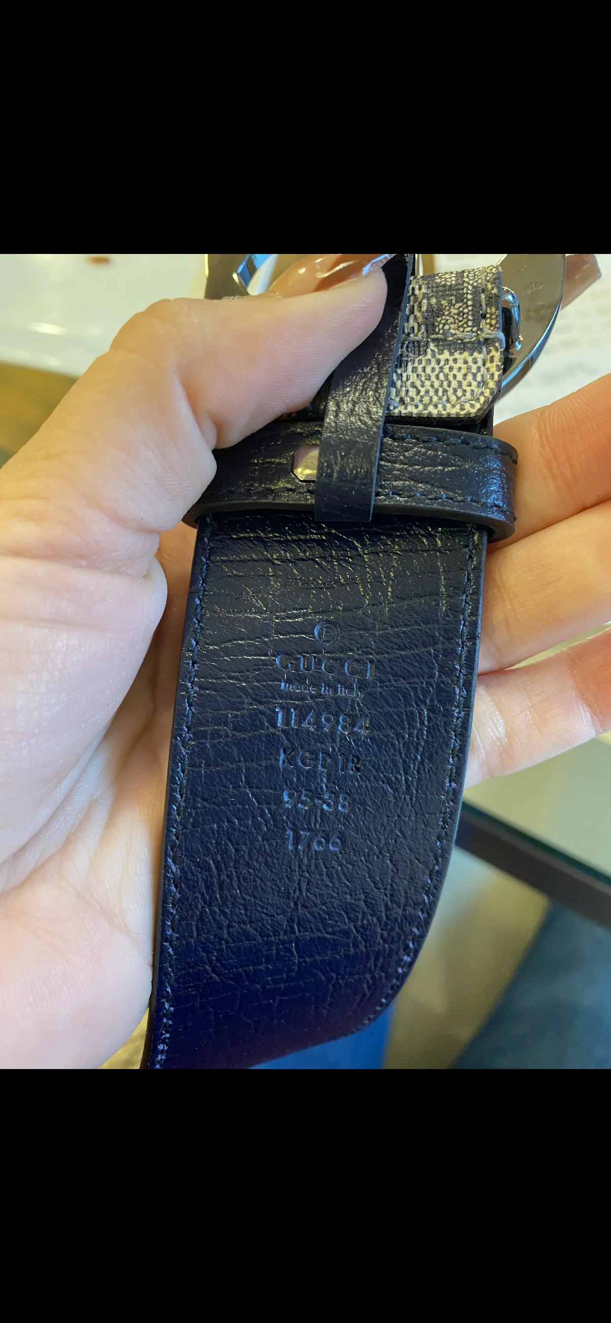 GUCCI GG Supreme Monogram Interlocking G Belt in Navy