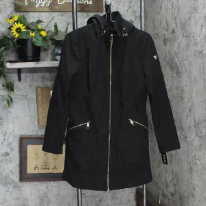 Guess Womens Belted Softshell Jacket with Hood 16710941b64ffa Deep Black L