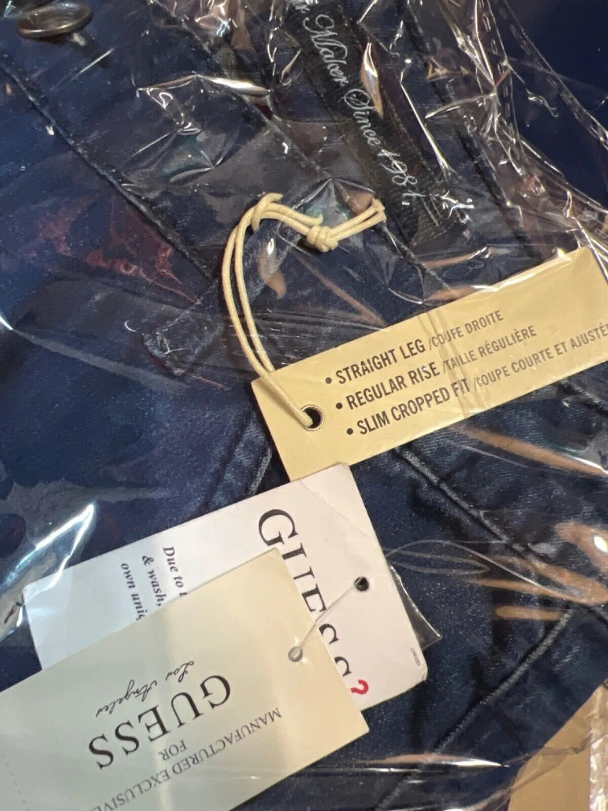 Guess Womens Signature Blue Denim Slim Fit Size 25 (New)