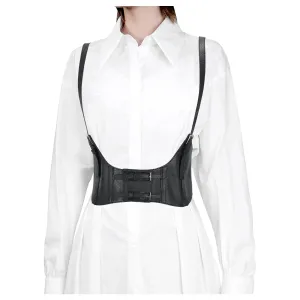 Halloween Women Faux Leather Steampunk Corset Waist Belt