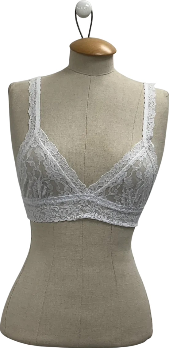 Hanky Panky White Lace Crossover Bralette UK XS