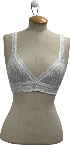 Hanky Panky White Lace Crossover Bralette UK XS