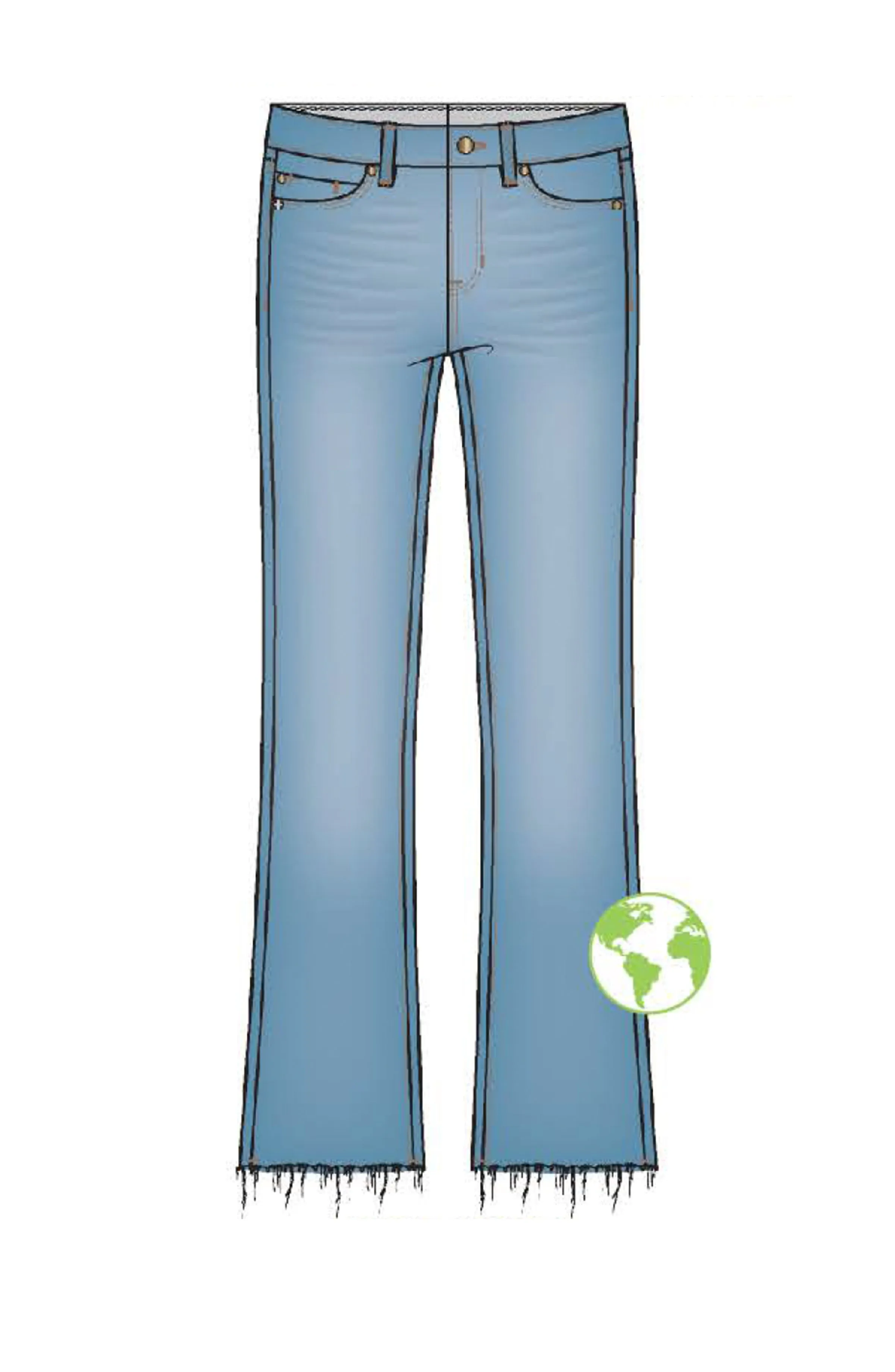 Hannah Crop Flare with Fray Hem 25.5-Inch Inseam