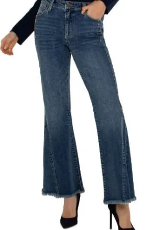 Hannah Flare Jean with Front Seaming & Frayed Hem