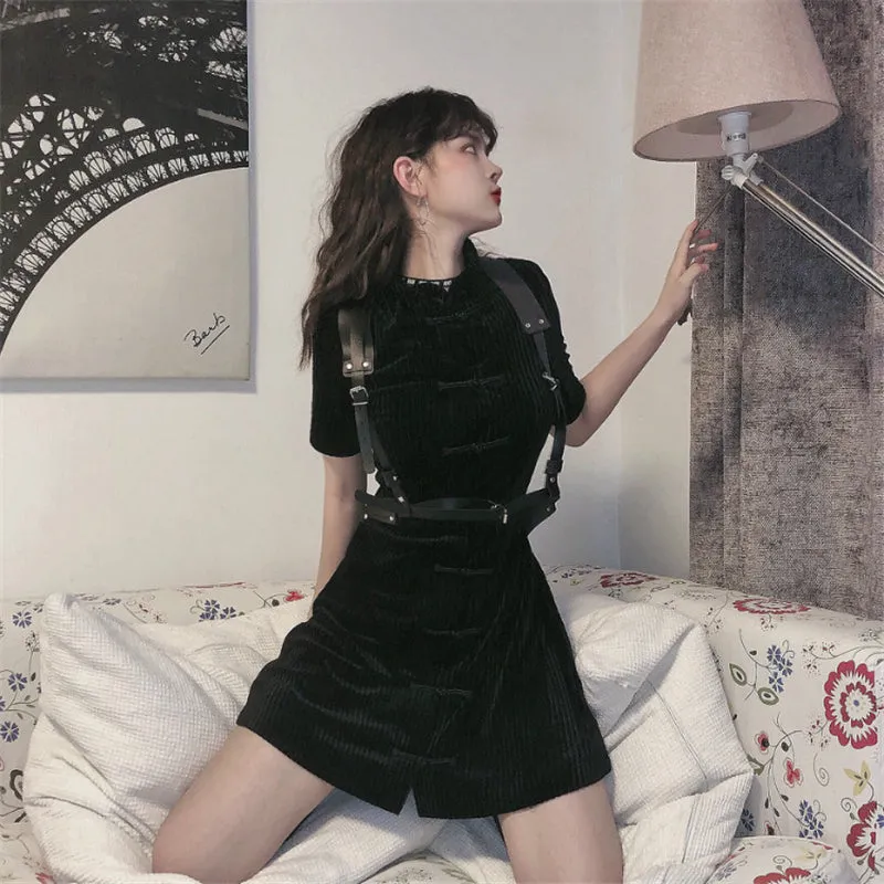 “HARAJUKU” DARK DRESS & BELT W102501