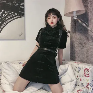 “HARAJUKU” DARK DRESS & BELT W102501