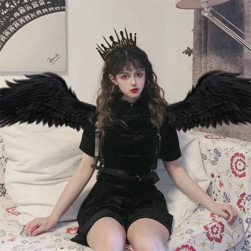 “HARAJUKU” DARK DRESS & BELT W102501