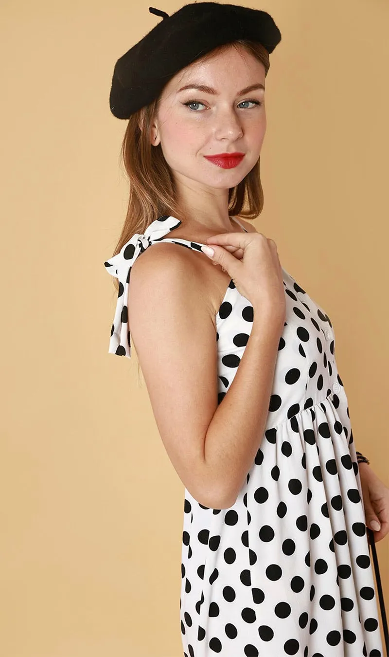 HARISSA Dotted Midi Dress (White)