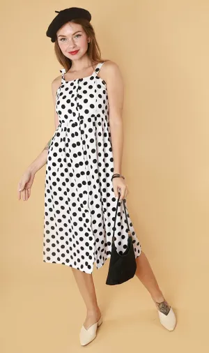 HARISSA Dotted Midi Dress (White)
