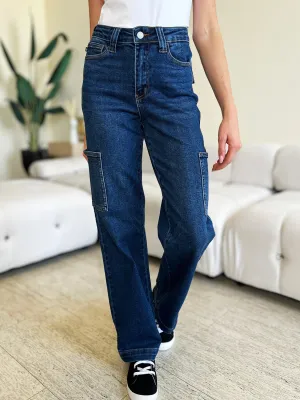 Hazel Blues® |  Judy Blue High Waist Straight Cargo Jeans