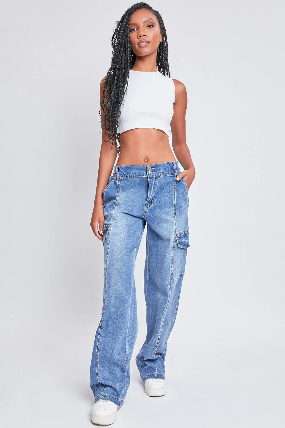 Hazel Blues® |  YMI Jeanswear High-Rise Straight Cargo Jeans