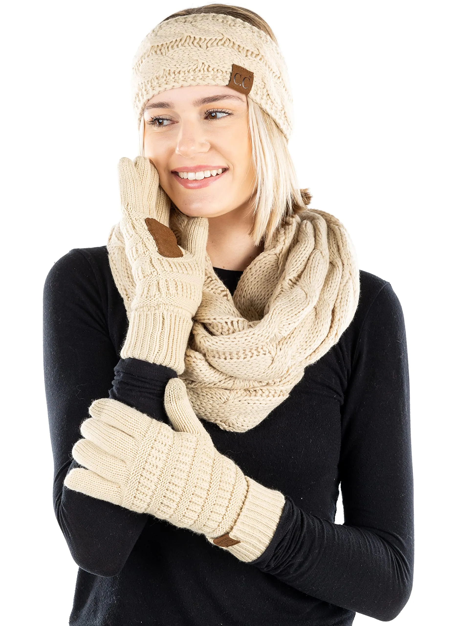 Headband, Scarf & Gloves Matching Set by Funky Junque