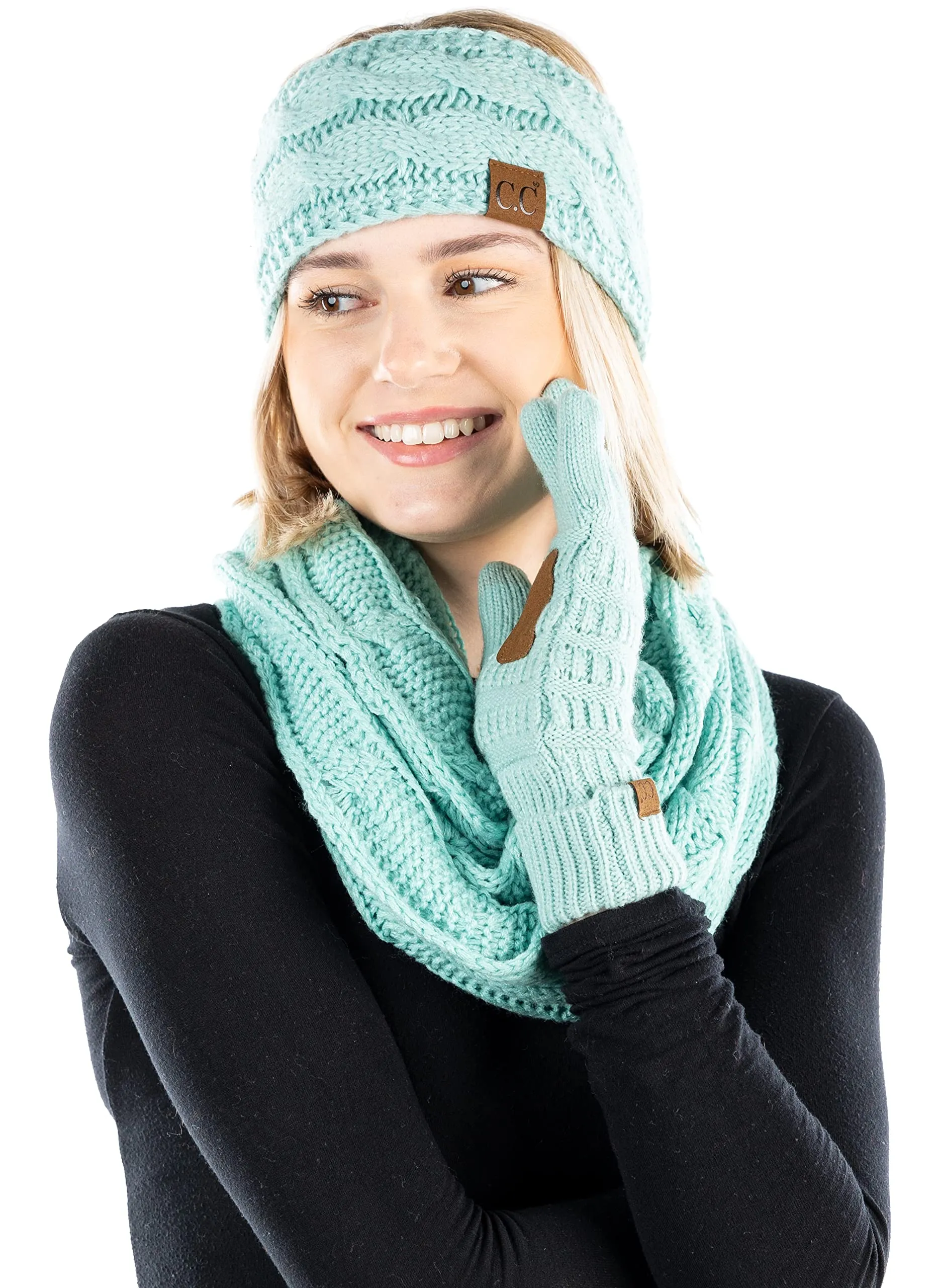 Headband, Scarf & Gloves Matching Set by Funky Junque