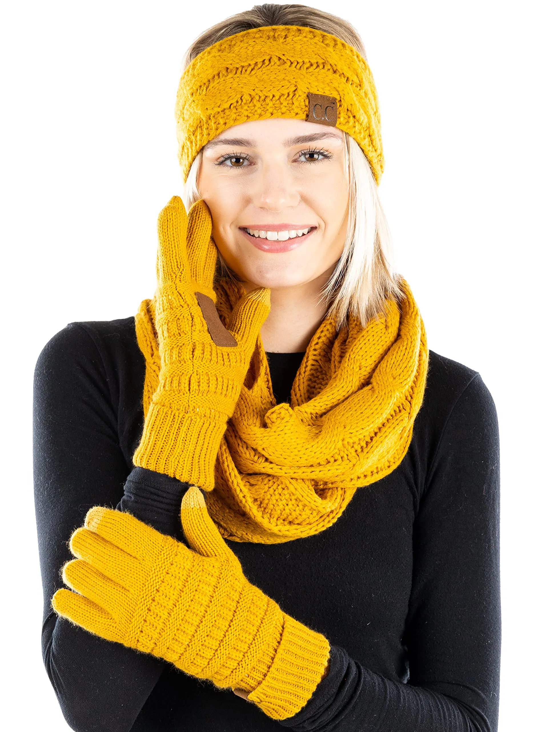 Headband, Scarf & Gloves Matching Set by Funky Junque
