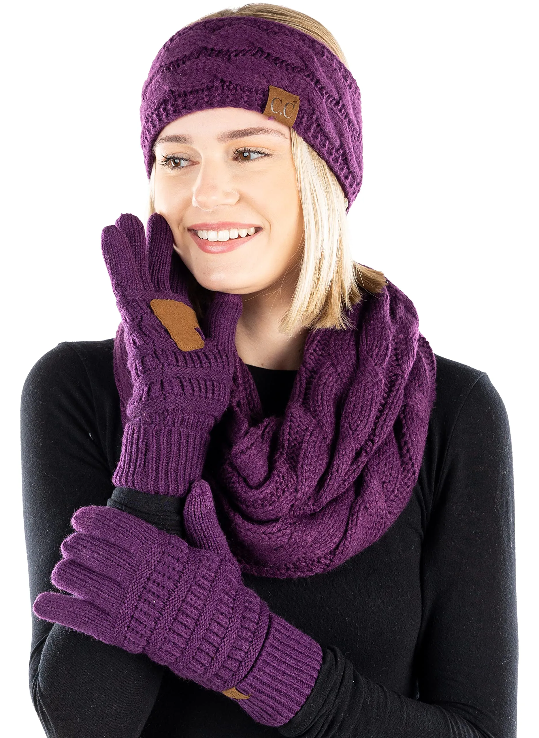 Headband, Scarf & Gloves Matching Set by Funky Junque