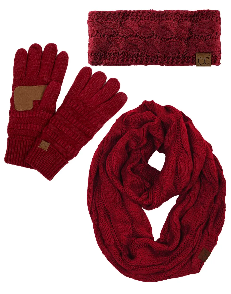 Headband, Scarf & Gloves Matching Set by Funky Junque