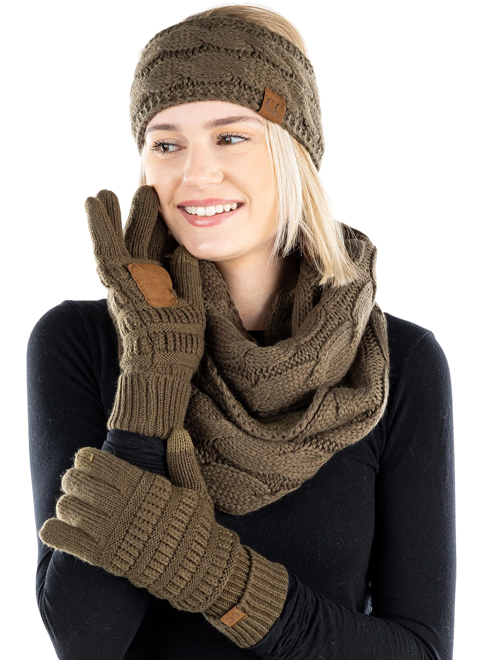 Headband, Scarf & Gloves Matching Set by Funky Junque