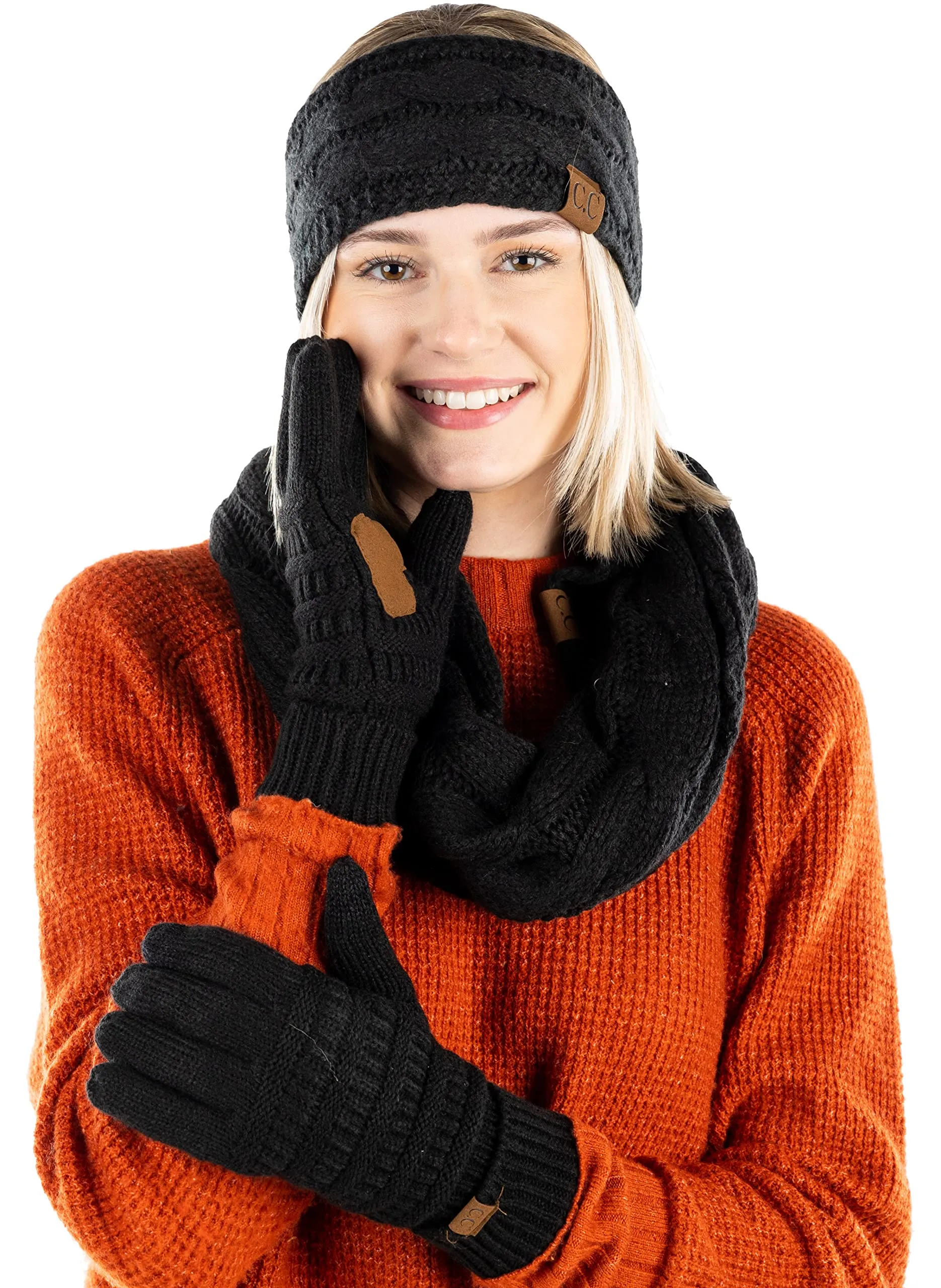 Headband, Scarf & Gloves Matching Set by Funky Junque