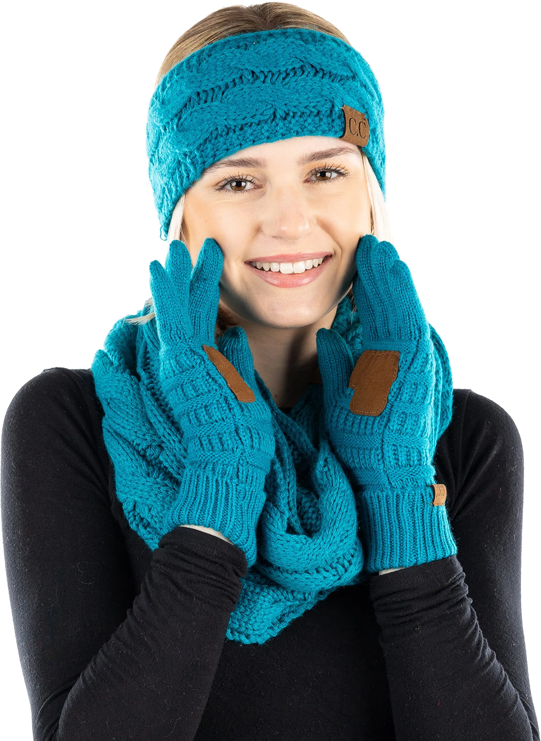 Headband, Scarf & Gloves Matching Set by Funky Junque