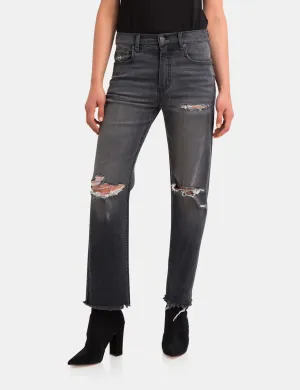 Heather Ripped Straight Leg Jean