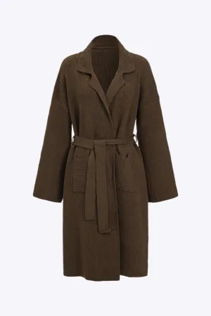 Helen - Stylish Knitted Belt Woman's Sweater Cardigan