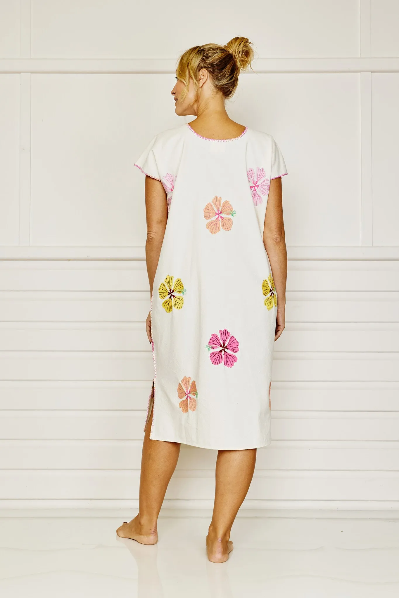Hibiscus Embroidered Midi - Mandalay Designs