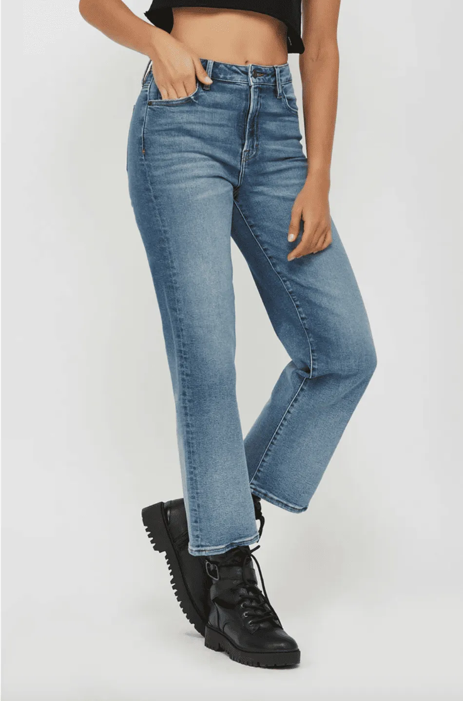 Hidden High Rise Ella Wide Straight Leg Jeans for Women | HD1663WS-M