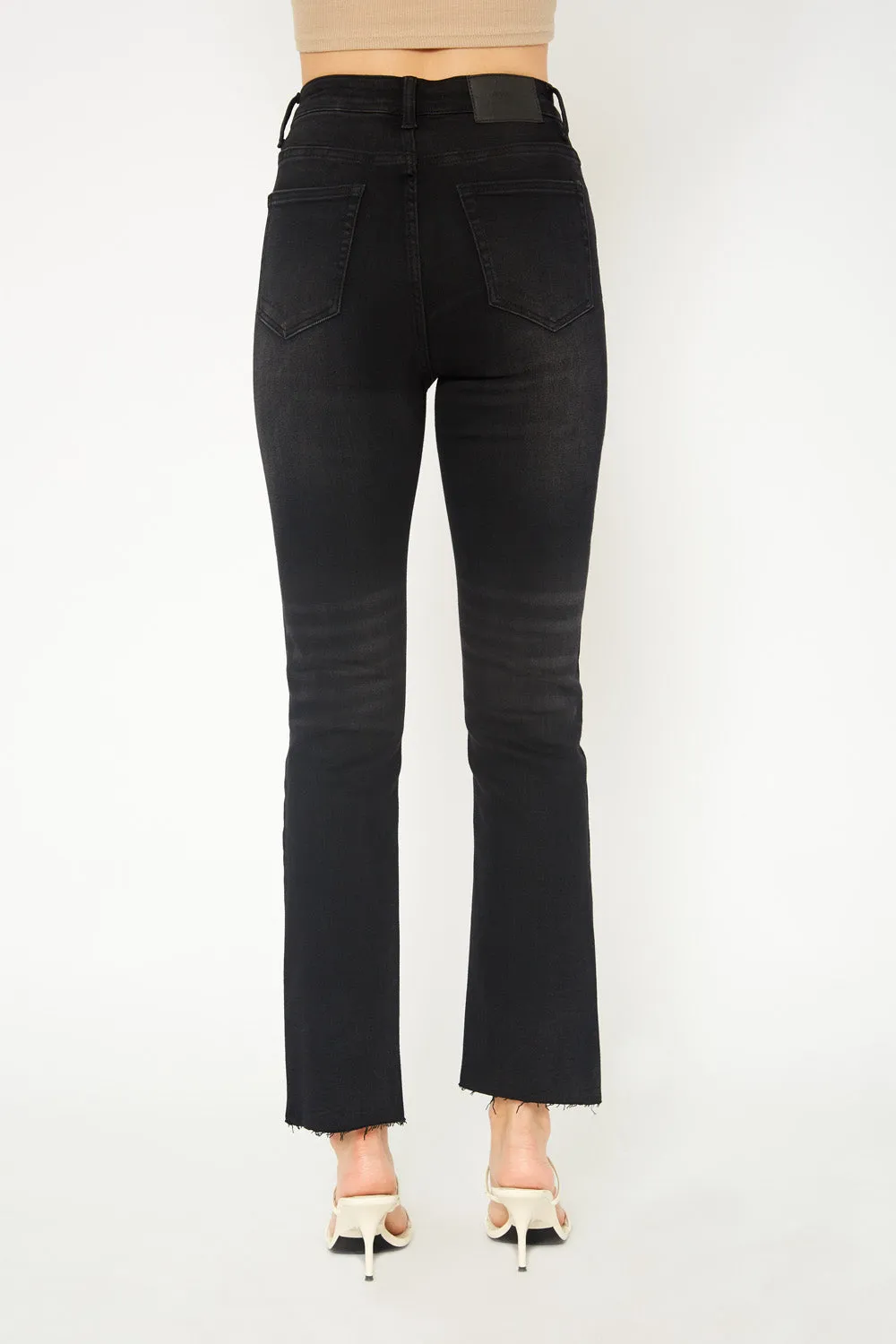 High-rise black skinny jeans