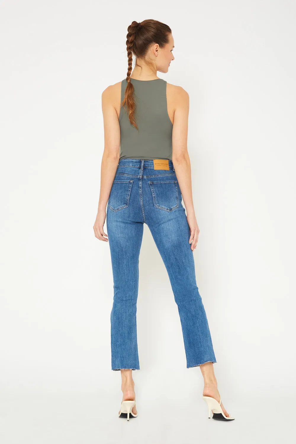 High-rise medium blue skinny jeans