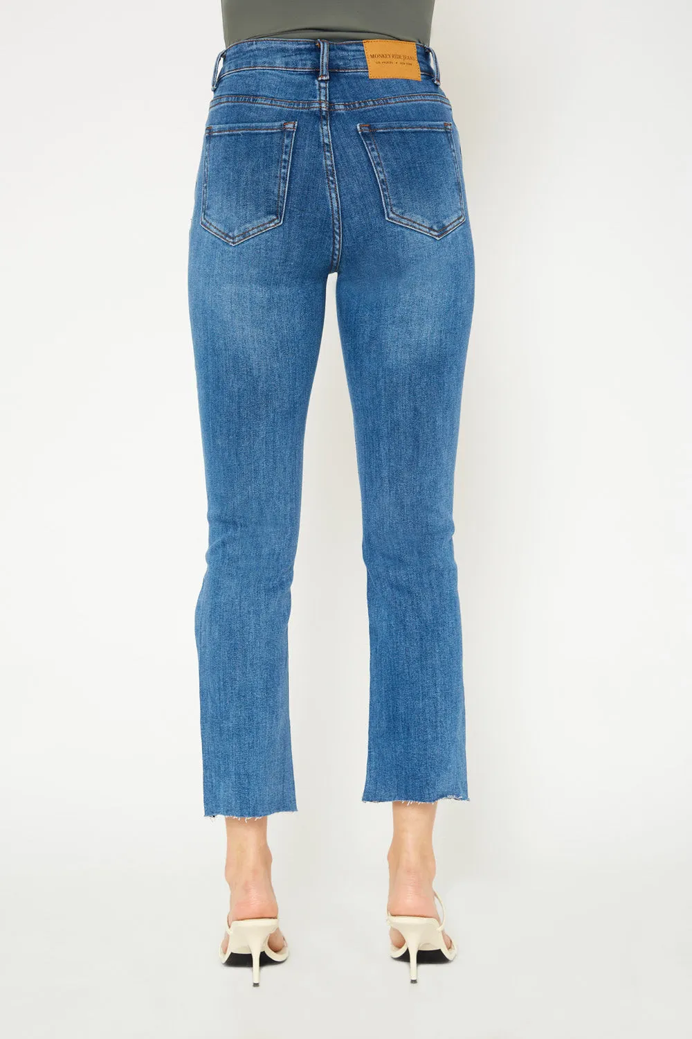 High-rise medium blue skinny jeans