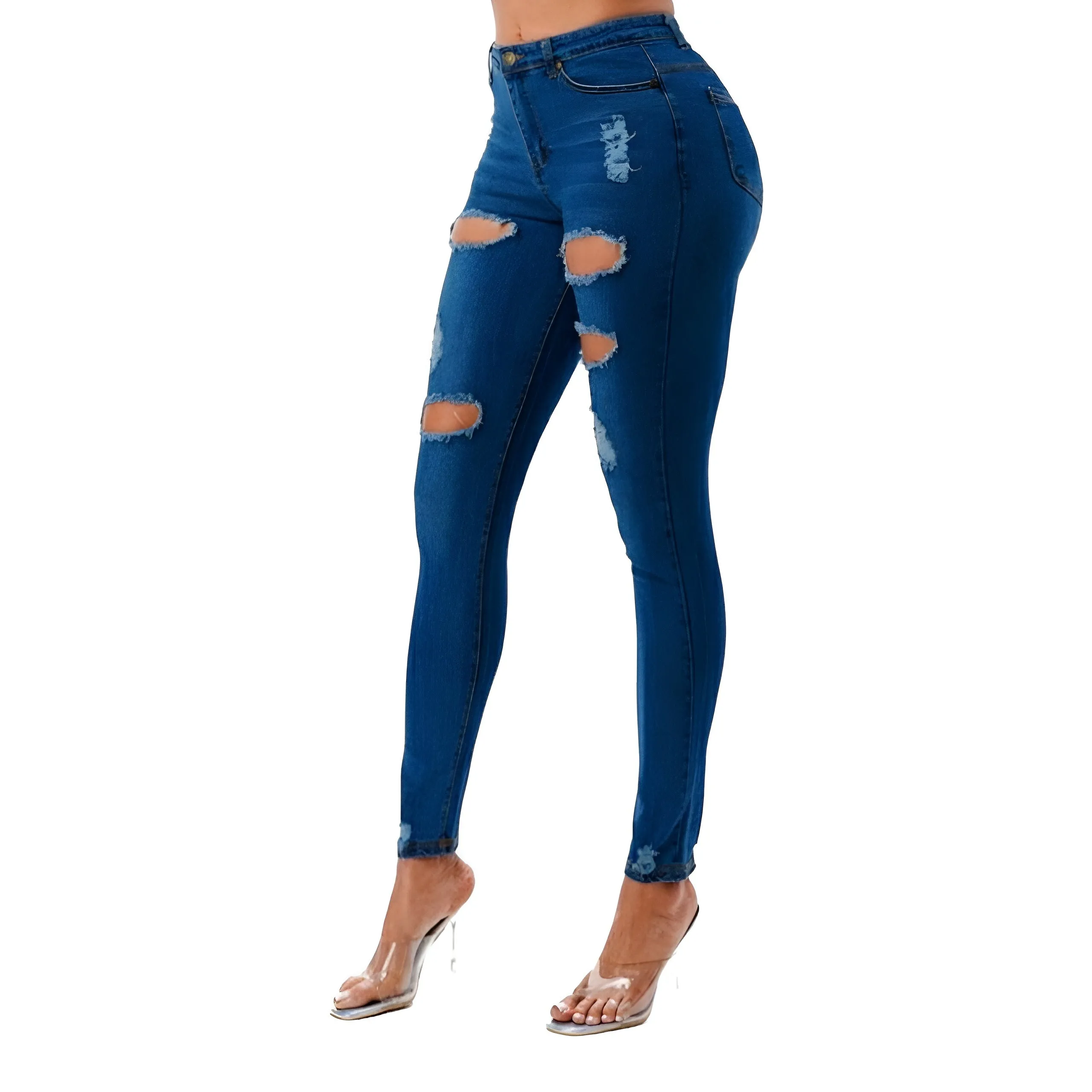 High Rise Ripped Skinny Jeans