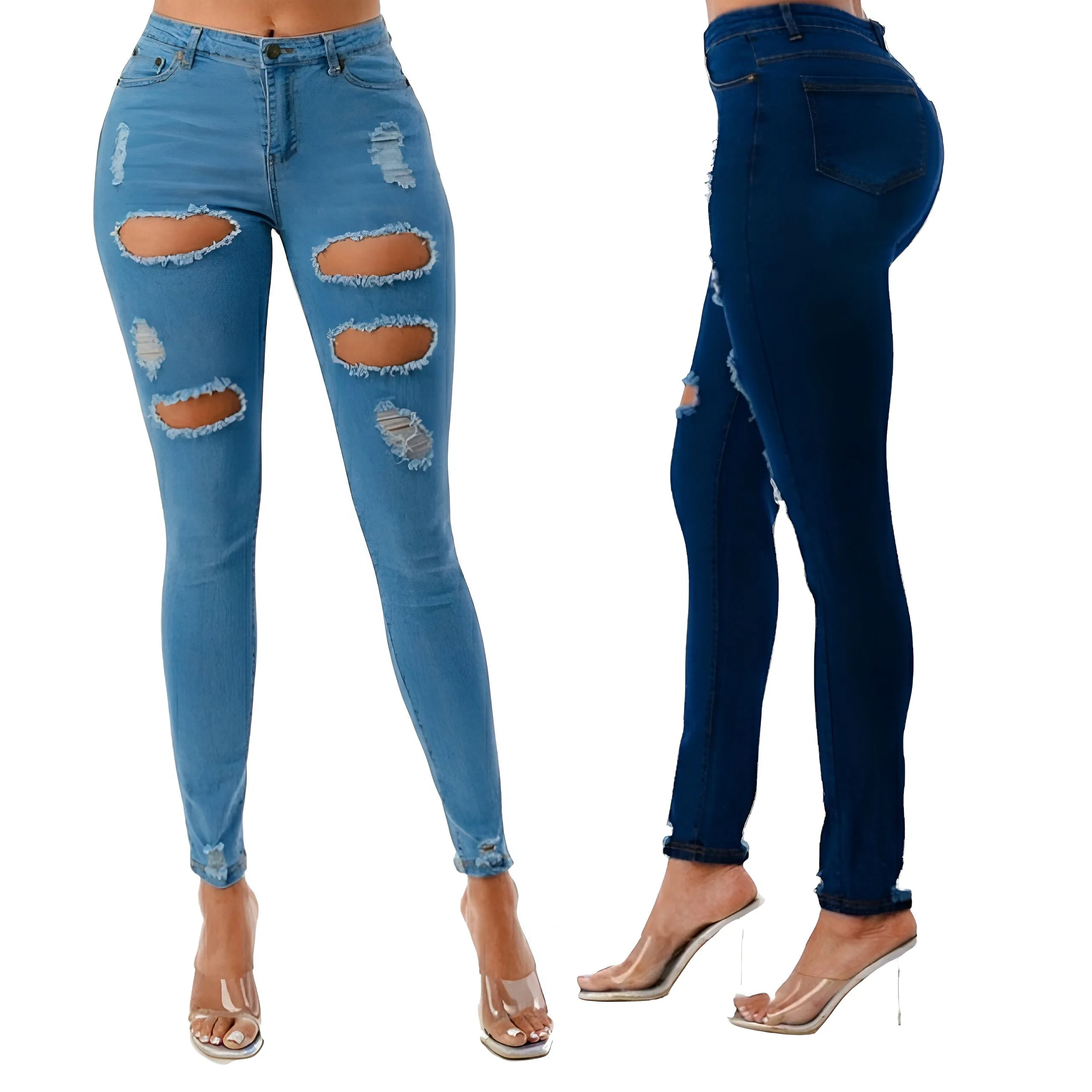 High Rise Ripped Skinny Jeans