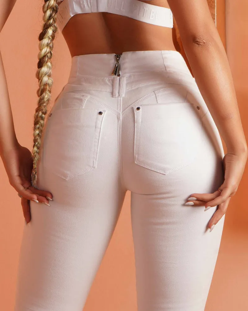 High-Waisted Back-Zip Fashion Skinny Jeans