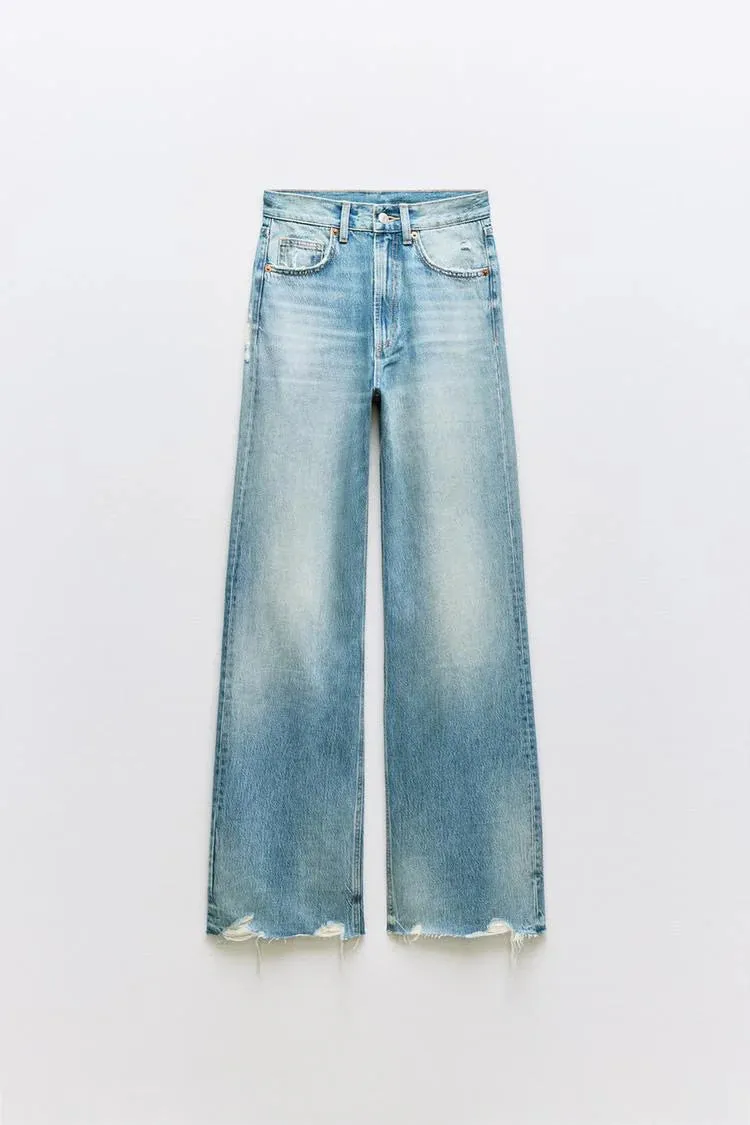 Highwaist Ripped straight fit jeans