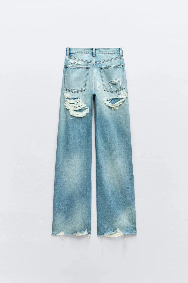 Highwaist Ripped straight fit jeans
