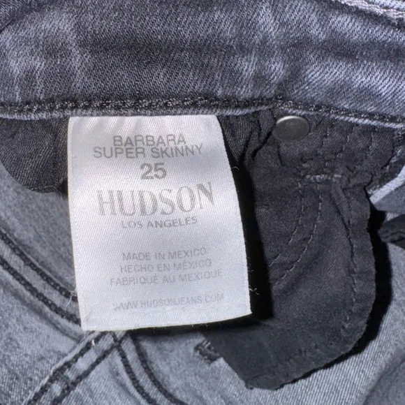 Hudson Jeans Barbara Super Skinny Jeans Gray Size 25