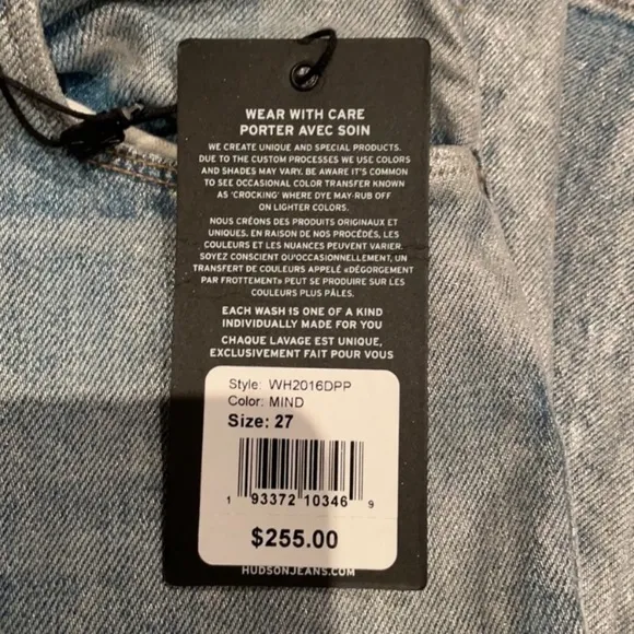 Hudson Jeans High Rise Acid Wash
